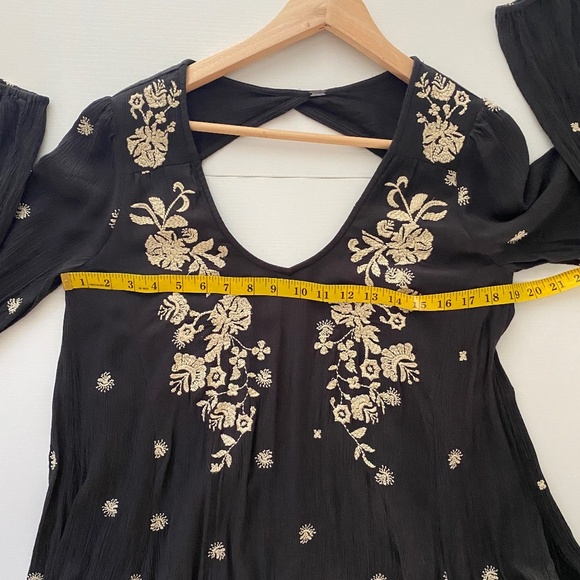 Free People Sweet Tennessee Embroidered Mini Dress Black Size Small - Picture 11 of 13